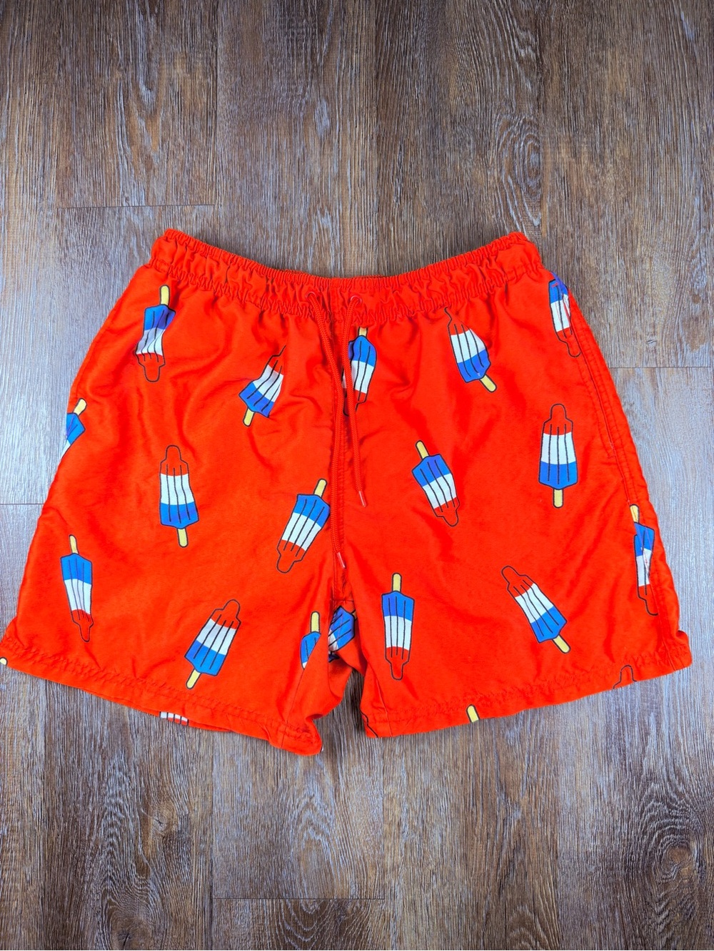 SALE Way to Celebrate Patriotic Popsicle Swim Trunks Red Mesh Lined | M (32-34)